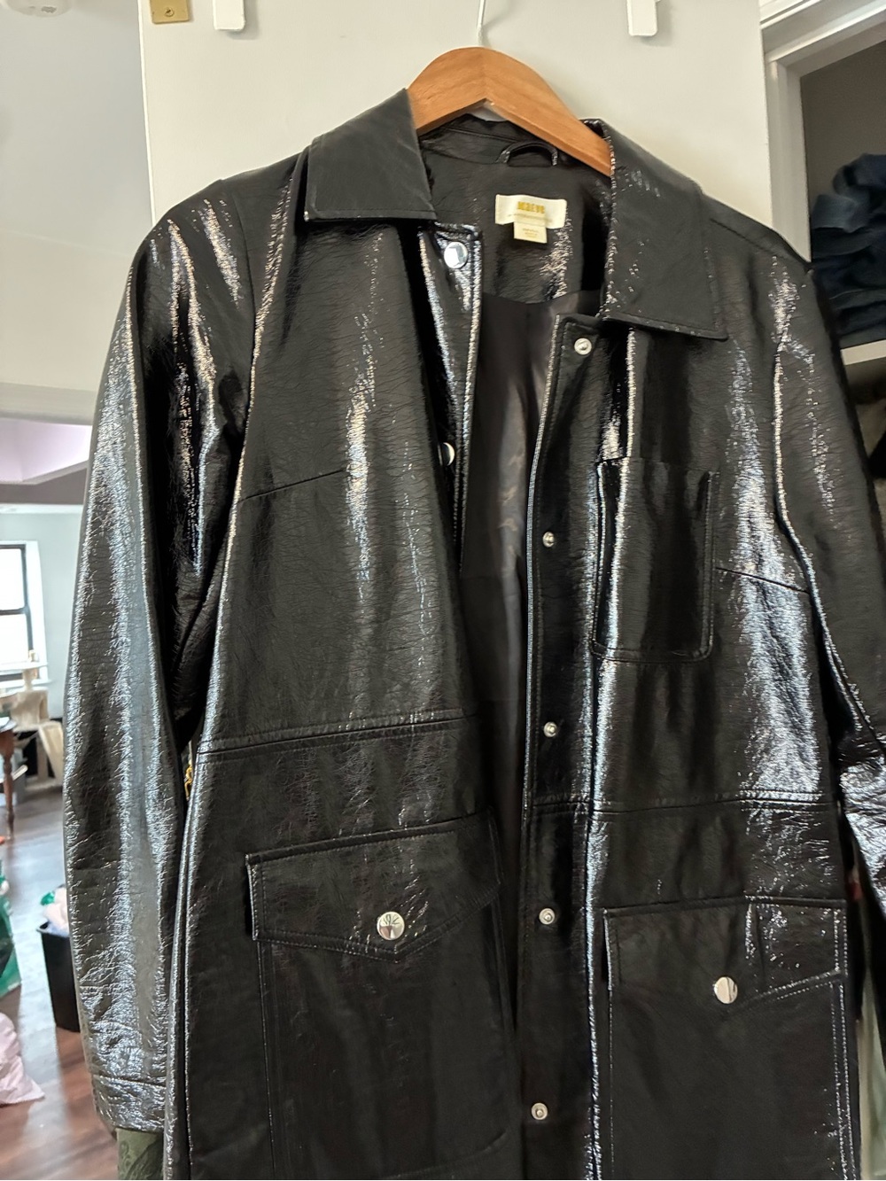 Maeve Anthropologie Faux leather trench with pockets - Picture 3 of 4